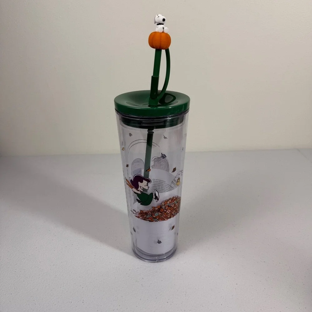 Starbucks x Peanuts Snoopy Pumpkin Cold Cup Tumbler Fall Charlie Brown 24oz NEW